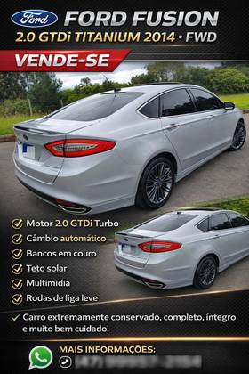 FORD FUSION 2.0 TITANIUM FWD 16V GASOLINA 4P AUTOMÁTICO